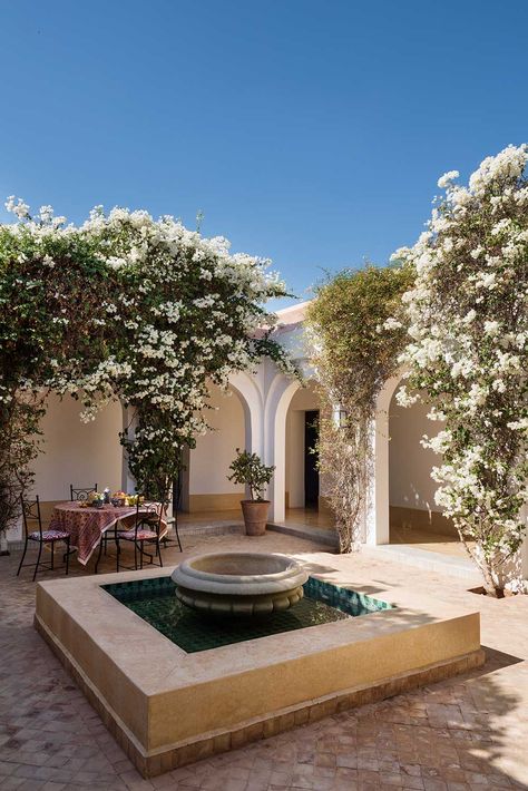 The-Gloss-Magazine-Interiors-Morocco-9 Moroccan Outdoor Patio, Ibiza Design, Morocco House, Mediterranean Hotel, Moroccan Villa, Morocco Interior, Morocco Beach, Moroccan Garden, Moroccan Houses