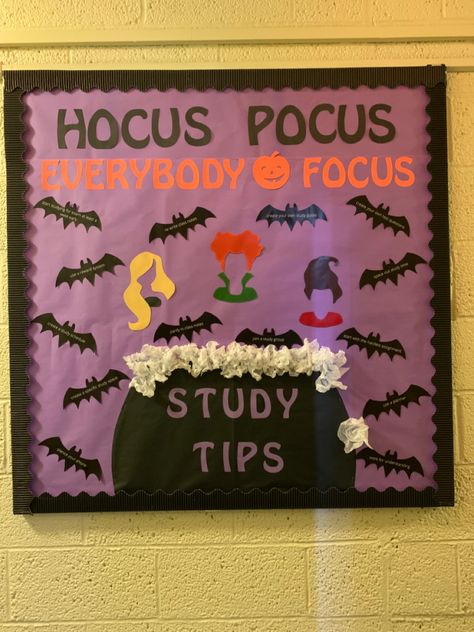 Holloween Board Ideas For Work, Halloween Teacher Bulletin Board, Resident Assistant Bulletin Boards Halloween, October Middle School Bulletin Boards, Halloween Bulletin Board Ideas For High School, Ra Bulletin Boards Midterms, Easy Halloween Bulletin Boards, Midterms Bulletin Board, Ra Halloween Programs