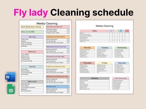 Weekly cleaning schedule printable