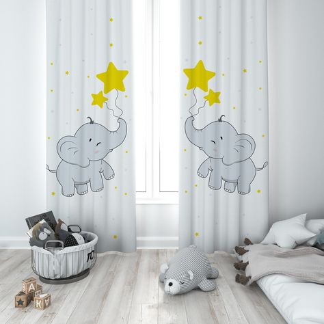 Boys Room Curtains, Curtains Nursery, Girls Room Curtains, Polka Dot Curtains, Elephant Baby Boy, Rainbow Bedding, Baby Cot Bedding, Baby Boy Room, Baby Sheets