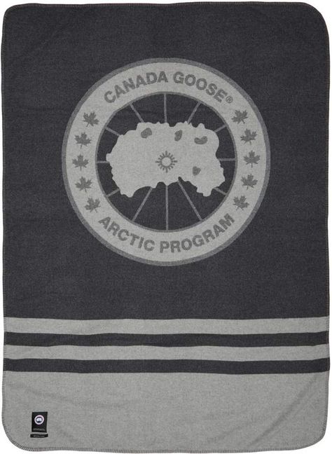 🍁Canada Goose Queen Logo Wool Blanket AD-  I must have this for winter! #canada #canadagoose Winter Canada, Canada Goose Logo, Queen Logo, Goose Logo, Queen Size Blanket, Wool Blanket, Canada Goose, Stripes Design, Keep Warm