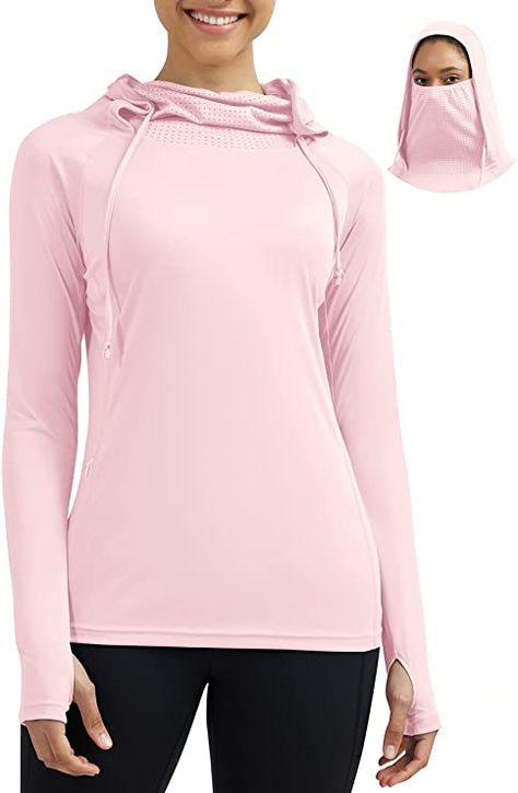 Uv Protection Clothing, Form Fitting Tops, Uv Shirt, White Clothing, Sun Shirt, Hiking Shirts, Hiking Women, Face Cover, Shirt Women