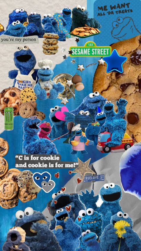 #cookie #monster #cookies #cookiemonster #cookiemonsteraesthetic #blue #darkblue #blues #stars #shades #fyp #like #follow #fame #viral #vibes #wallpaper #chocolatechipcookies | 🍪💙👀 Cookie Monster Funny, Cookie Monster Cookies, Cookie Monster Wallpaper, Elmo Wallpaper, Cookie Monster Cupcakes, Black And White Wallpaper Iphone, Teen Wallpaper, Elmo And Cookie Monster, Cute Lockscreens