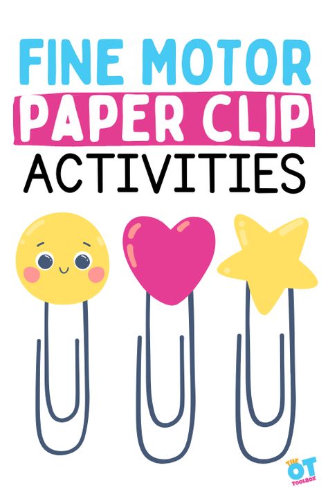 Fine Motor Activities and Games with Paper Clips - The OT Toolbox Games With Paper, Color Sorting Activities, Fidget Tools, Paper Puppets, Fine Motor Skills Activities, Motor Skills Activities, Magnetic Letters, Easy Activities, Sorting Activities