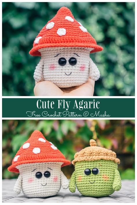 Crochet Mushroom Doll Amigurumi Free Patterns + Video - DIY Magazine Mushroom Amigurumi, Mushroom Doll, Doll Amigurumi Free Pattern, Crochet Mushroom, Crochet Baby Toys, Amigurumi Ideas, Crochet Amigurumi Free Patterns, Crochet Amigurumi Free, Fun Crochet Projects