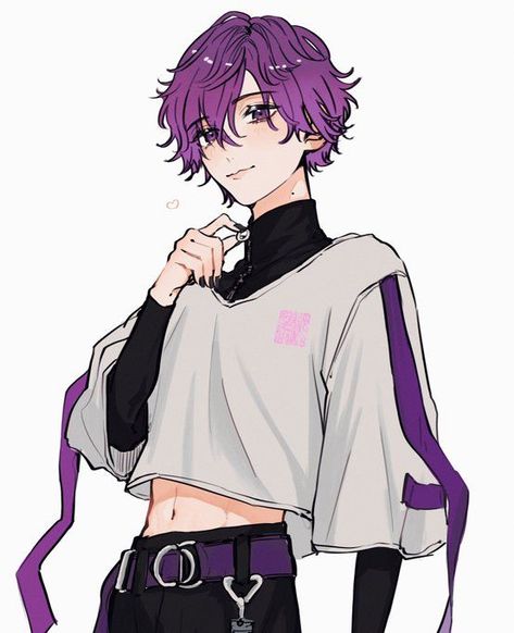 Androgynous Anime Characters, Subclasses 5e, Purple Hair Oc, Uki Violeta Fan Art, Goth Guy Outfits, Pastel Goth Boy, Punk Character, Goth Guy, Uki Violeta