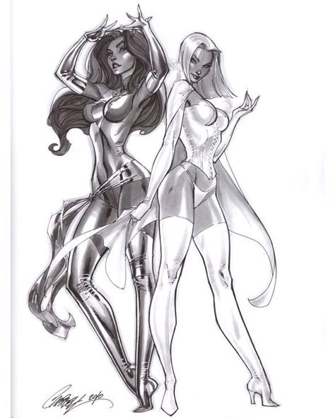 Jean or Emma Jean Grey Phoenix, J Scott Campbell, Scott Campbell, Emma Frost, Comic Pictures, Comics Girls, Marvel Girls, Comics Girl, Comic Book Artists