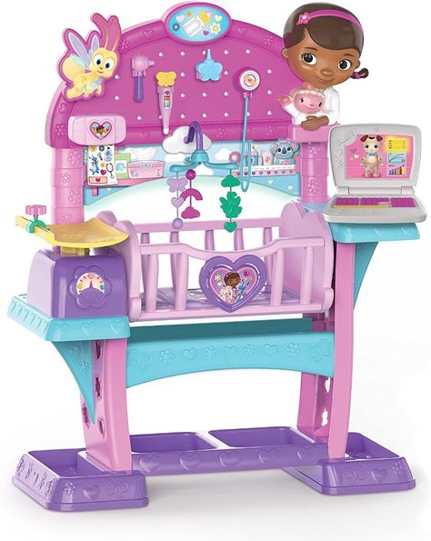 Disney Doc McStuffins Baby All in One Nursery Set Doc Mcstuffins Toys, Disney Doc Mcstuffins, Rocking Cradle, Pony Birthday Party, Baby Doll Nursery, Kids Pretend Play, Princess Toys, Doc Mcstuffins, Nursery Set