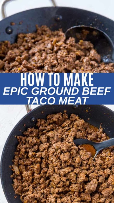 Ground Beef For Tacos Recipe, Best Tacos Ground Beef, Seasoned Ground Beef Recipes, Burger Tacos Ground Beef, Ground Beef Tacos Mexican, Taco Meat For A Crowd, Taco Ground Beef Recipe, Ground Beef Tacos Recipes, Ground Beef Taco Recipes