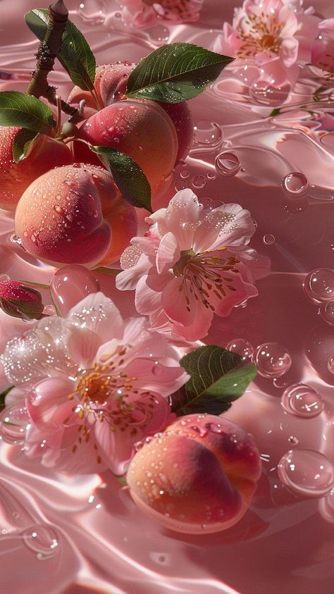 Hyper Realistic Wallpaper, Wallpaper Buah Aesthetic, Iphone Wallpaper Fruit, Peach Iphone Wallpaper, Peach Pink Aesthetic, Wallpaper Buah, Peach Pink Wallpaper, Wallpaper Bunga Iphone, Soft Photography