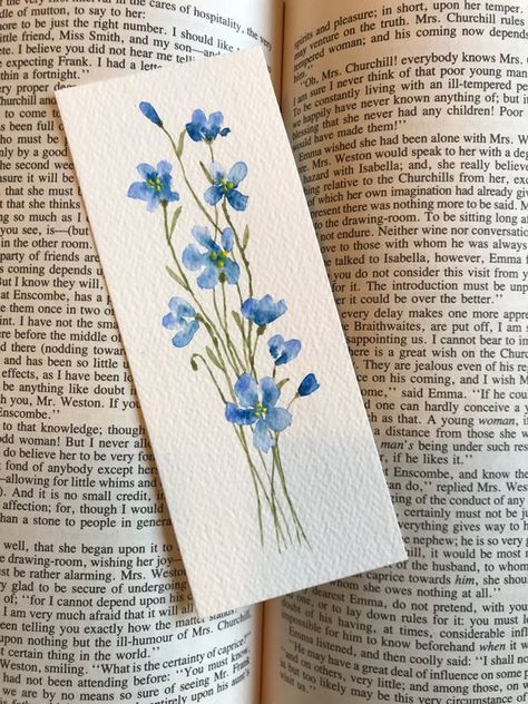 Watercolour Bookmarks Flower, Watercolor Bookmarks Flowers, Cute Watercolour Bookmark, Floral Watercolor Bookmark, Watercolor Flower Bookmark, Book Mark Watercolor, Watercolor Bookmarks Ideas Aesthetic, Easy Watercolor Bookmark Ideas, Random Cute Drawings