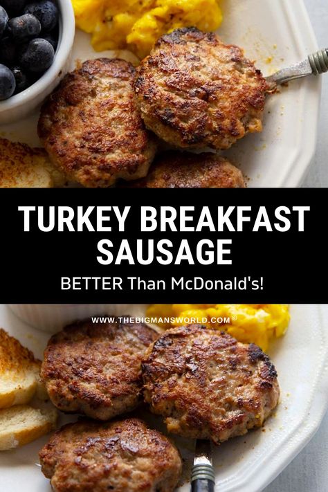 How To Make Breakfast Sausage From Ground Turkey, Homemade Ground Turkey Sausage, Turkey Sausage Patties Recipes, Spicy Turkey Sausage Recipes, Homemade Turkey Sausage Recipes, How To Make Turkey Sausage, Easy Turkey Sausage Recipes, Homemade Turkey Breakfast Sausage, Breakfast Meat Recipes