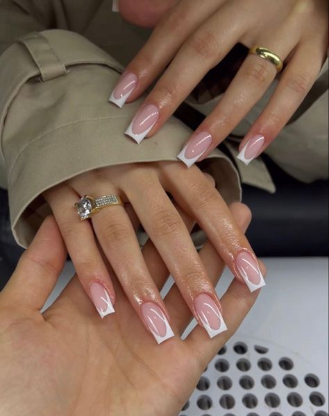 Smink Inspiration, French Tip Acrylic Nails, French Acrylic Nails, Classy Acrylic Nails, Short Square Acrylic Nails, Nagel Inspo, Square Acrylic Nails, Fire Nails, Dream Nails