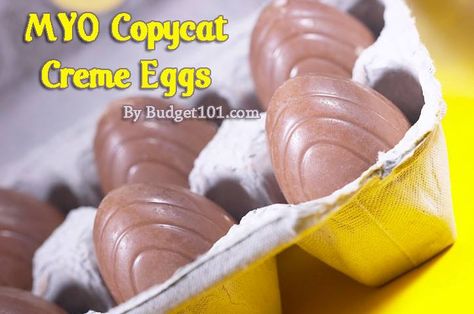 MYO Copycat Creme Eggs! Cream Eggs, Creme Eggs, Cadbury Eggs, Cadbury Creme Egg, Creme Egg, Yellow Foods, Creamed Eggs, Red Food Coloring, Chocolate Eggs