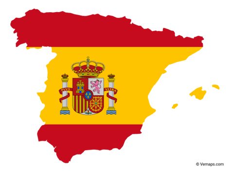 Flag Map of Spain | Free Vector Maps Tsagaan Sar, La Tomatina Festival, Map Of Spain, Spanish Flags, Spain Flag, Universal Studios Florida, Spain Holidays, रोचक तथ्य, Map Vector