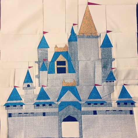 Cinderellas castle | by Maverick Costumer Castle Quilt Pattern, Disney Quilts, Castle Quilt, Quilt Frame, Princess Quilt, Dragon Quilt, Quilt Board, Castle Disney, Disney Quilt