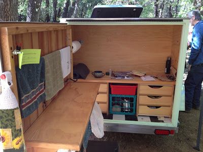 Tiny Yellow Teardrop: Teardrop Trailer Ingenuity Teardrop Trailer Interior, Camping Gear Trailer, Diy Teardrop Trailer, Teardrop Trailer Plans, Lake Shasta, Teardrop Camper Plans, Vintage Trailer Interior, Camping Trailer Diy, Small Camper Trailers