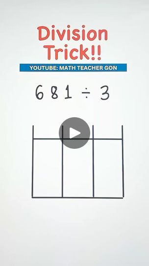 31K views · 277 reactions | Division Trick for Kids‼️   #basicmath #mathtutor #mathtutorial #MathTrick #mathteachergon #mathhacks #fbreels #mathematics #MathTutor #teachergon #math #mathreview | Ako si Teacher Gon Easy Division Tricks, Maths Made Easy Learning, Division Tricks For Kids, Division Tricks, 100k Views, Math Tutorials, Math Tutor, Teachable Moments, Math Review