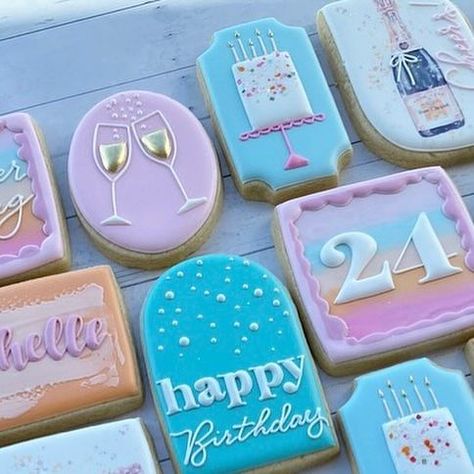 Casey Bates on Instagram: "Happy Birthday to this momma and her sweet girls who all share their birthday celebration 🥰🫶🏻 I’ve been making cookies for this family since the very beginning of my business and I couldn’t love you more @mda.cornell for coming back to me again and again. 💕 Give those girls some birthday love from me! #customcookies #birthdaycookies #alpharettaga #coltonwa #happybirthdaygirls #foreveryoung #custommade #decoratedcookies #decoratedsugarcookies" Decorated Cookies Birthday Woman, 25th Birthday Cookies Decorated, 22nd Birthday Cookies, 21st Birthday Decorated Cookies, 24th Birthday Cookies, Woman Birthday Cookies, 21st Birthday Cookies Decorated, 21st Birthday Cookies For Girl, Birthday Cookies For Women