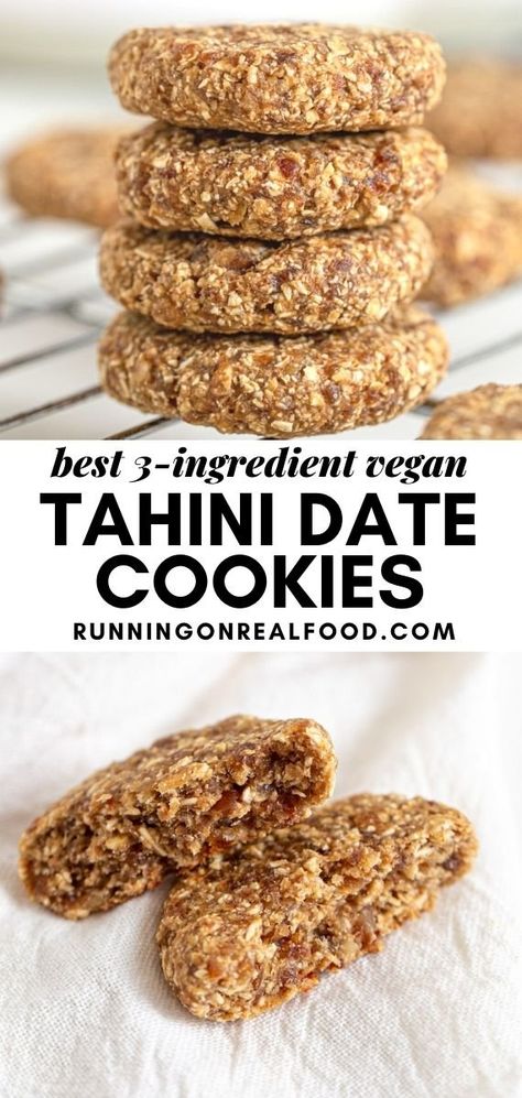 Cycling Snacks, Healthy Shortbread, Heathy Treats, Tahini Date, Tahini Recipes, Tahini Cookies, Tahini Recipe, Date Cookies, Desserts Vegan