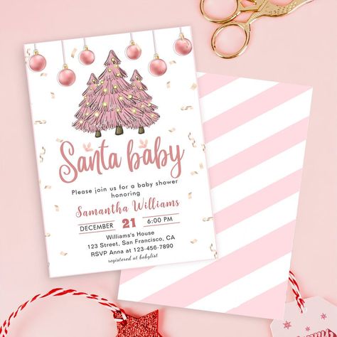 Are you planning a baby shower for a December baby? Get inspired with these festive and creative ideas for a winter-themed celebration that will be a special and memorable occasion for the mom-to-be and her little one on the way. December Baby Shower Ideas, Pink Christmas Trees, December Baby, Holiday Baby Shower, Baby Theme, Sprinkle Baby Shower, Christmas Tree And Santa, Pink Winter, Christmas Baby Shower