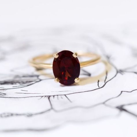 Garnet Engagement Rings, Garnet Engagement Ring, Interlocking Ring, Gold Diamond Wedding Band, Aquamarine Engagement Ring, Warm Red, Garnet Ring, Engagement Rings Oval, Diamond Solitaire Rings