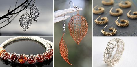 Those happy to spend many hours crocheting away are always looking for new designs and patterns to try out, which challenge their creativity and hone their Crochet Silver, Wire Jewelry Patterns, Wire Crochet Jewelry, Crochet Rings, Knit Jewelry, Modern Crochet Patterns, Crochet Jewelry Patterns, Crochet Earrings Pattern, Wire Crochet