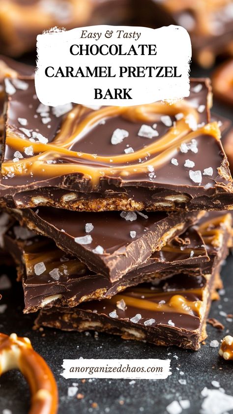 Chocolate Caramel Pretzel Bark Chocolate Caramel Pretzel Bark, Christmas Chocolate Bark Recipes, Ham And Cheese Breakfast Casserole, Pretzel Bark Recipes, Salted Caramel Pretzel Bark, Caramel Pretzel Bark, Bark Recipes Easy, Ham And Cheese Breakfast, Chocolate Bark Christmas