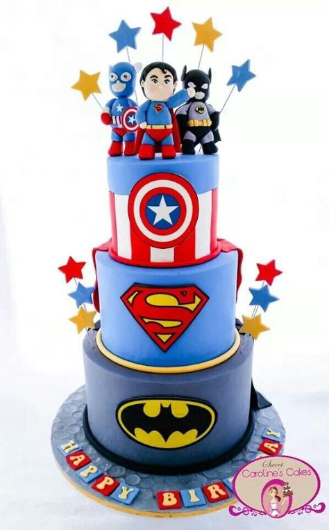 . Más Comic Cake Ideas, Spiderman Cakes, Comic Cake, Ideas For Birthday Party, Superman Cakes, Lego Avengers, Marvel Cake, Torte Cupcake, Superhero Cake