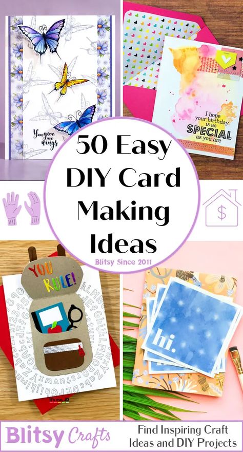 Card Making Ideas For Beginners, Easy Birthday Cards Diy, Easy Greeting Cards, Diy Card Making, Anniversaire Diy, Watercolor Birthday Cards, Card Making Templates, Card Making Ideas, Unique Birthday Cards