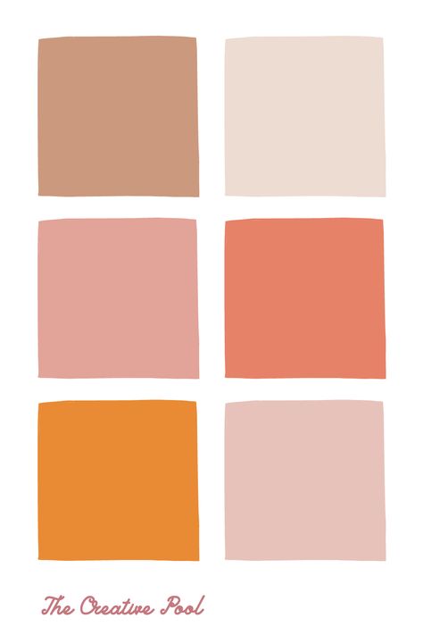 Boho Color Palette Pink, Coral Pink Yellow Colour Palettes, Terracotta Peach Color Palette, Terracotta Pink Colour Palette, Pink House Color Palette, Coral Orange Color Palette, Feminine Colors Palette, Peach And Orange Color Palettes, Coral And Pink Color Palette