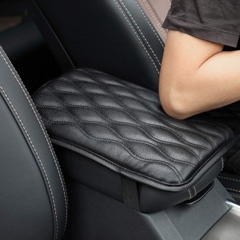 person's arm resting on a black faux leather armrest car cover Tucson Car, Coolest Gadgets, Center Console Cover, Car Console, Car Armrest, Van Car, Console Organization, Suv Trucks, Car Center