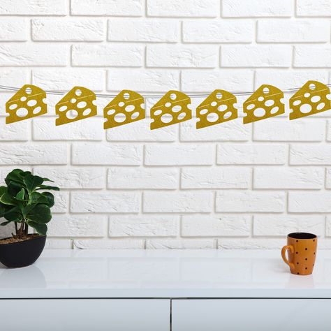 Cheese Themed Party, Cheese Party Decorations, Cheese Decoration, Cheese Birthday Party, Wine Cheese Party, Wine And Cheese Party, Glitter Banner, Cheese Party, Wine And Cheese