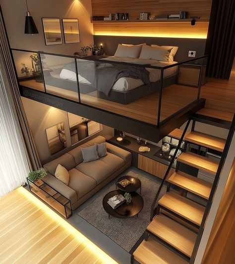 Interior Design (@InterioorDesign) on X Fancy Apartment, Student Apartment, Loft House, Container House Design, Loft Apartment, Dream Bedroom, Interior Design Studio, Aesthetic Room Decor, Dream Home Design