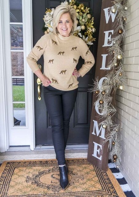 Fashion Look Featuring Chico's Coats and Express Bootcut Denim by 50isnotold - ShopStyle Cable Sweater Dress, Black Coated Jeans, 50 Is Not Old, Coated Jeans, Cheetahs, Style Challenge, Ann Taylor Dresses, Journee Collection, Fashion Over 50