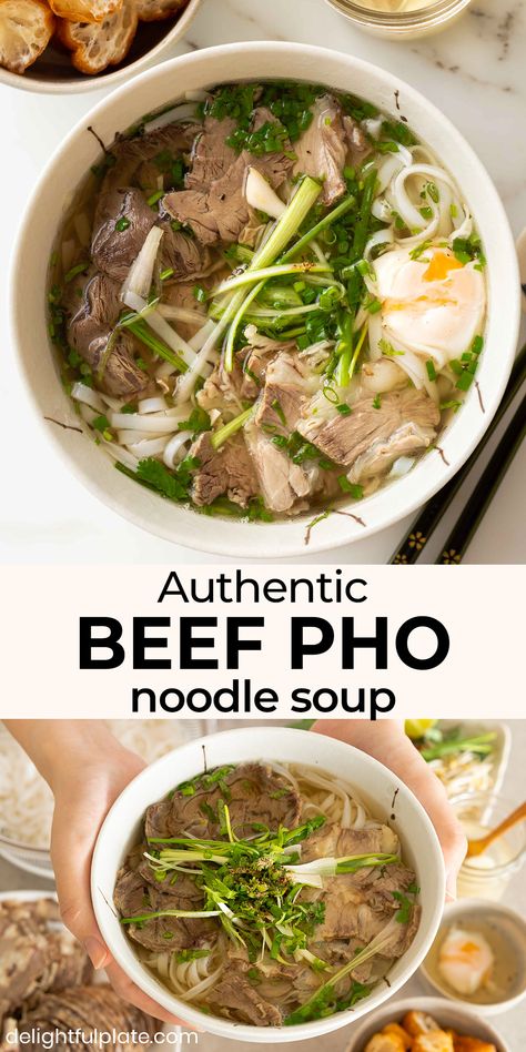 Beef Pho Soup Recipe, Vietnamese Pho Soup Recipe, Beef Pho Recipe, Vietnamese Beef Pho, Pho Soup Recipe, Sup Ikan, Pho Noodle Soup, Asian Soup Recipes, Vietnamese Beef