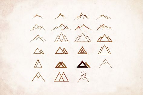 Moutain Tattoos, Mountain Icon, Small Mountain Tattoo, Wellen Tattoo, Mountain Tattoo Simple, Tattoos Mandala, Muster Tattoos, Small Tattoos Simple, Tattoo Graphic