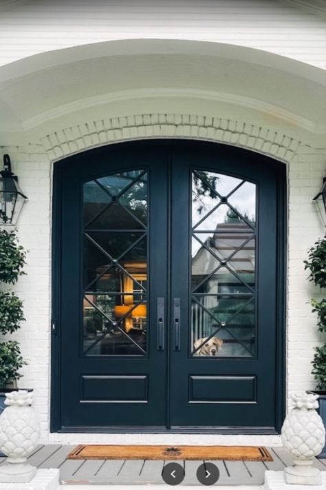 Beautiful french double door remake by Masterpiece Doors. Click to view our website to build your own custom door! Double Front Entry Doors, Double Door Entryway, Double Doors Exterior, Brighton Houses, Double Doors Interior, Modern Entrance, Double Door Design, Double Entry, Double Front Doors