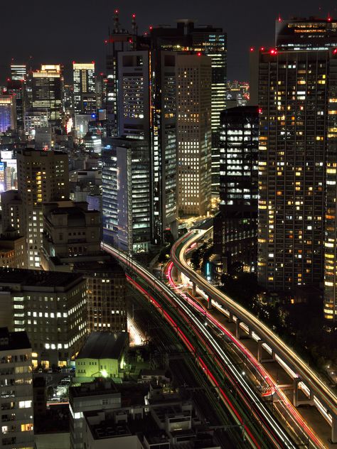 Tokyo Photography, Tokyo Skyline, Japan Architecture, Tokyo Night, Tokyo City, Cyberpunk City, Night Scenery, Aesthetic Japan, Futuristic City