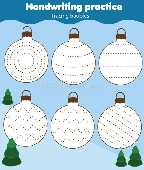 Preschool Christmas Worksheets, Line Tracing Worksheets, New Year Theme, Tracing Worksheets Free, Tracing Lines, Handwriting Practice Sheets, Improve Your Handwriting, Tracing Sheets, Worksheet For Kids