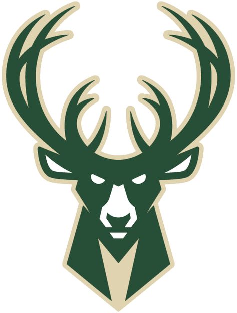 Milwaukee Bucks Alternate Logo (2016) - Green and cream buck deer head with stylized M in the neck Buck Tattoo, Bucks Basketball, Bucks Logo, Jamal Murray, Bola Basket, Buck Deer, Nba Wallpapers, Nba Championships, Nba Logo