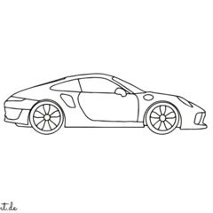 Ausmalbild Rennauto Porsche, I Hope, Mandalas