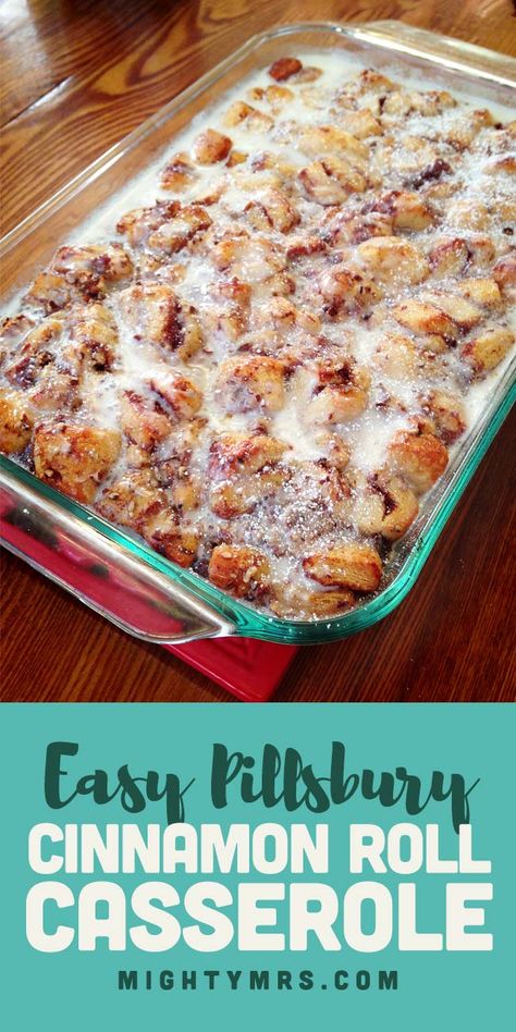 Easy Cinnamon Roll Casserole, Casserole Breakfast, Pillsbury Cinnamon Rolls, Cinnamon Roll French, Cinnamon Roll French Toast, Cinnamon Roll Casserole, Eggs Breakfast, Cinnamon French Toast, Breakfast Sweets