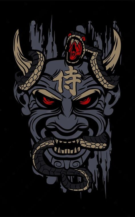 Blue Oni Mask, Blue Oni, Oni Art, Dollars Money Wallpaper, Oni Mask Tattoo, Ancient Demons, Oni Demon, Samurai Wallpaper, Japanese Pop Art