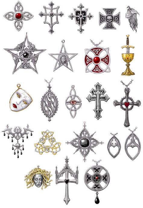 Gothic Jewellery rendered by dashinvaine on DeviantArt Knights Templar Symbols, Jewelry Banner, Digital Rendering, Gothic Jewellery, Jewelry Rendering, Occult Symbols, Cross Art, Modernist Jewelry, Gothic Necklace