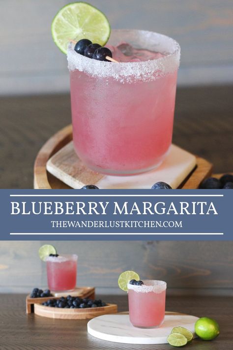 This Blueberry Margarita recipe is a sweet and tangy cocktail that is certain to be the perfect addition to any summer day! Blueberry Vodka Drinks, Blueberry Drinks, Blueberry Margarita, Blueberry Cocktail, Blueberry Vodka, Pineapple Margarita, Summer Drinks Alcohol, Blueberry Juice, Blueberry Lemonade