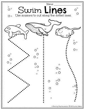 Whales Preschool Activities, Ocean Tracing Preschool, Ocean Themed Worksheets Preschool, Shark Worksheets Preschool, Ocean Preschool Crafts, Animal Habitats Preschool, Ocean Worksheets, Unicorn Activities, Beach Theme Preschool