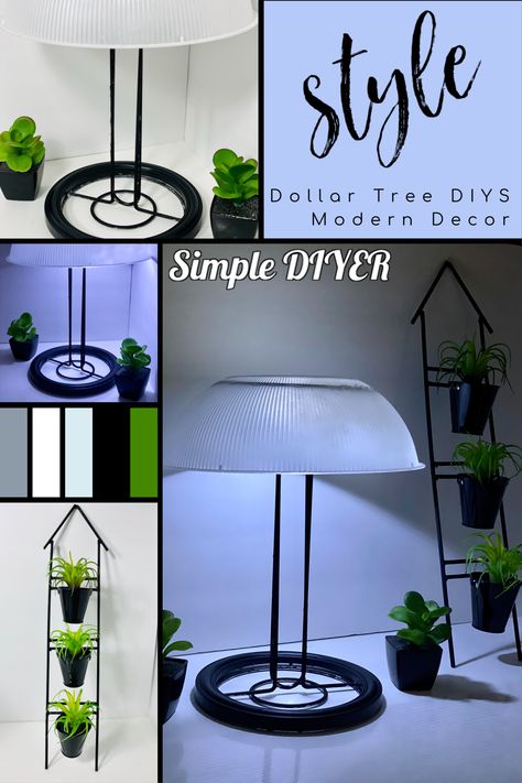 Room Decor Budget, Diy Modern Decor, Dollar Tree Diy Home Decor, High End Decor, Home Decor Craft Ideas, Budget Friendly Home Decor, Mini Planters, Dollar Tree Diys, Diy Table Lamp