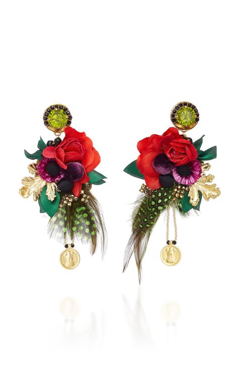 Leme Floral Statement Earrings by RANJANA KHAN Now Available on Moda Operandi Blush Earrings, Silk Jewelry, Buying Gold, Velvet Flowers, Earrings Diy, Best Jewelry Stores, Fashion Jewelry Earrings, Fabric Jewelry, Earrings Collection