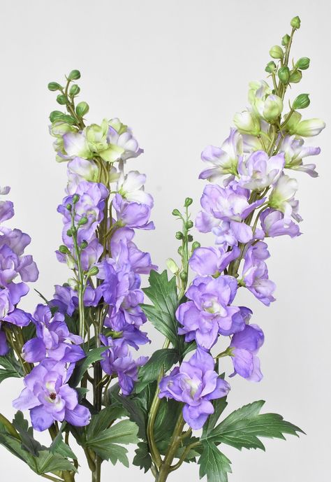 "35\" Faux Light Purple Delphinium Stem By Housefloral | Michaels®" Purple Delphinium, Purple Larkspur, Flower Reference, Larkspur Flower, Long Stem Flowers, Light Purple Flowers, Jacaranda Tree, Fall Stem, Lavender Spray